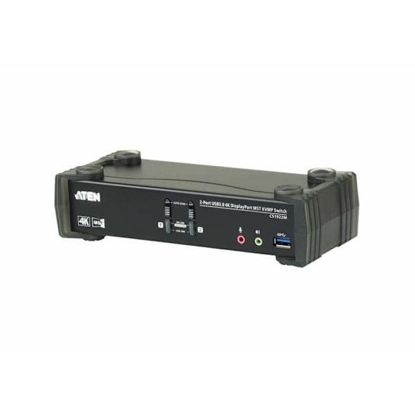 ATEN CS1922M Bildskärm-tangentbord-mus-ljud-USB-switch 2 x KVM - ljud - USB 1 lokal användare stationär dator Svart