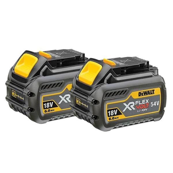 Paket med 2st XR Flexvolt Li-Ion 18 - 54 V 6 Ah batterier + dubbel laddare - DEWALT - DCB132T2