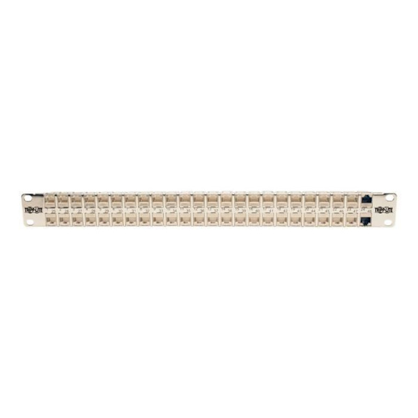Tripp Lite 48-portars Cat6a patchpanel Rackmonterad skärmad genomföring RJ45 1U - patchpanel - RJ-45 X 48 - 1U - 19 "
