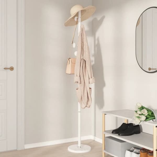 Kappställ - VIDAXL - Vit - 175 cm - Metall - Inomhus Vit