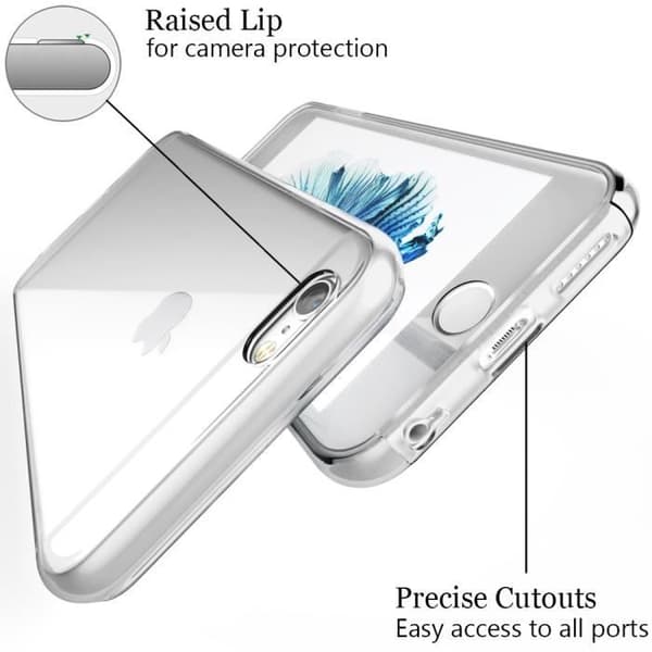NALIA Helskydd 360° iPhone 6 Plus / 6S Plus med härdat glas – transparent slim Transparent