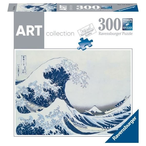 Pussel 300 p Konstsamling - Den stora vågen utanför Kanagawa / Hokusai Flerfärgad
