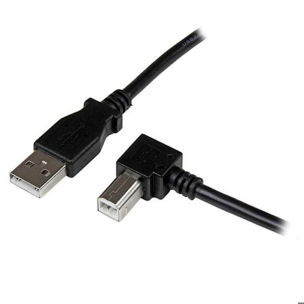 USB 2.0-kabel - STARTECH - Typ A till Typ B - 2 m - Vinkel till vänster - Svart Svart