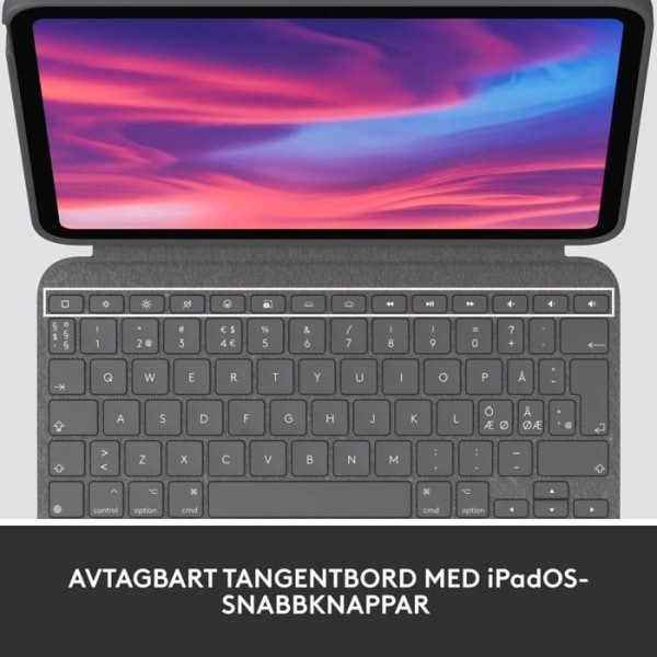 Tangentbord för Logitech pekskärmsplatta - 920-011440 - Combo Touch för iPad (10:e generationen) - Pan Nordic Layout (QWERTY)