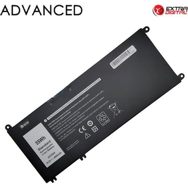 Extra digital batteri. Använd inte DELL 33YDH, 55Wh, Advanced-batteri.