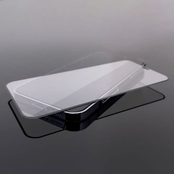 Set med 2 skydd av härdat glas med ram för iPhone 15 Pro Max svart