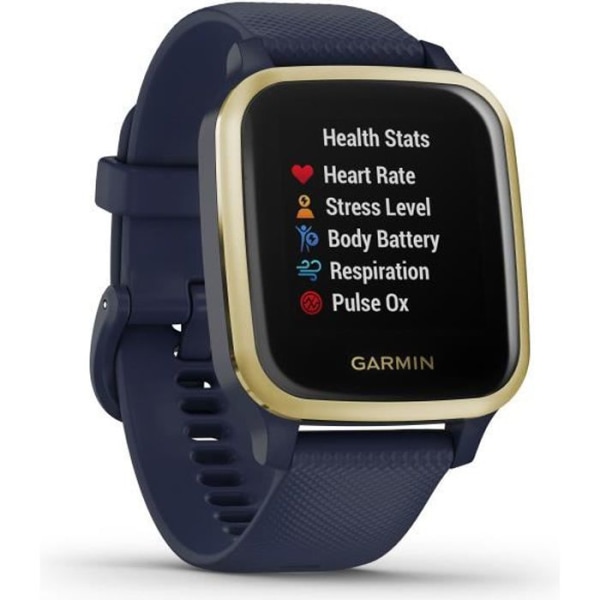 GARMIN Venu Sq Music Edition - Captain Blue/Light Gold - Health and Wellbeing Connected Sports GPS Watch