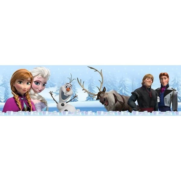 Fris Frozen Disney Elsa, Anna, Olaf, sven och kristoff på blå snö bakgrund