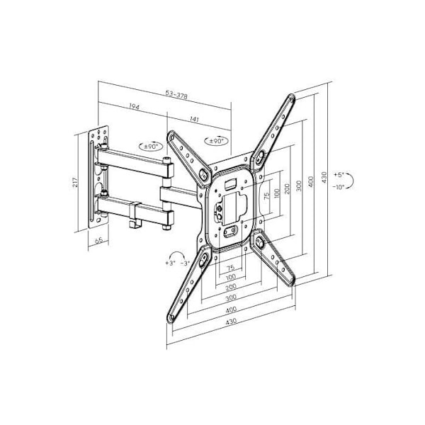 Support TV Standard KL22-22F, 23 - 42 tum
