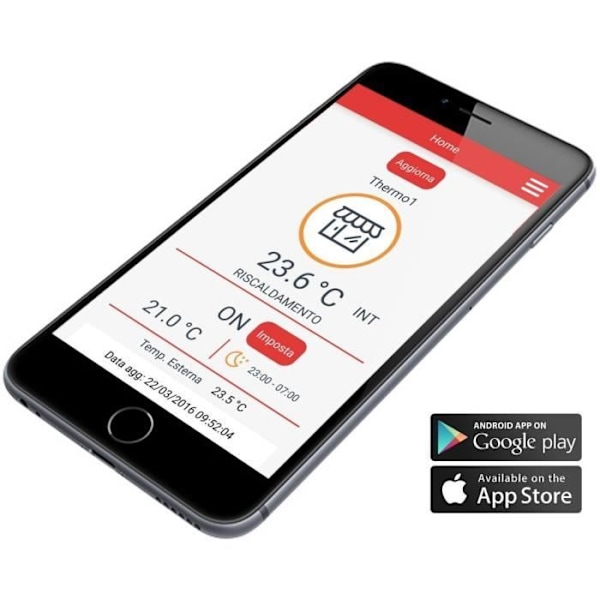 VEMER VE772000 TUO WIFI - WiFi-termostat, Programmerbar, Styres via smartphone-app, Strøm 230V, Hvid