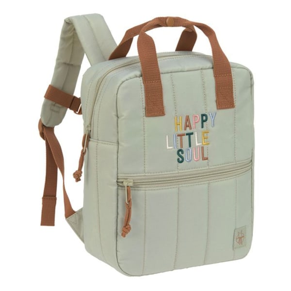 Ryggsäck - Lässig - Little Gang Mini Square - Kaki - 20x26x10,5 cm - Barn unisex khaki, brun