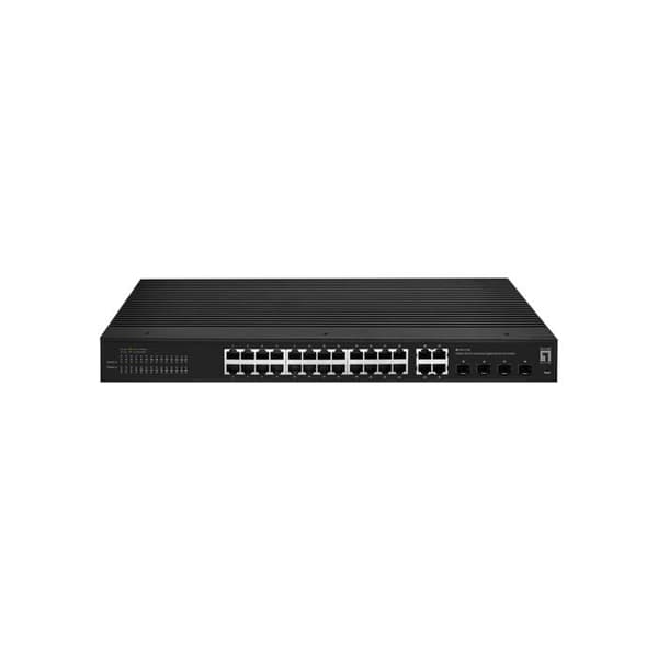 Gigabit-switch - LevelOne - Hilbert - 28 portar - Rackmontering