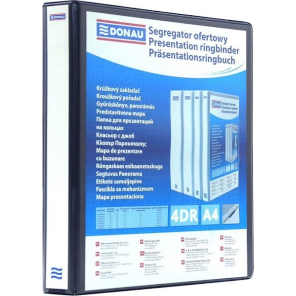 Möbel för arkivering - möbel för hängande dokument - hyllsystem Donau - 2788204PL-01 - A4 mapp med 4 ringar 44 mm svart ()