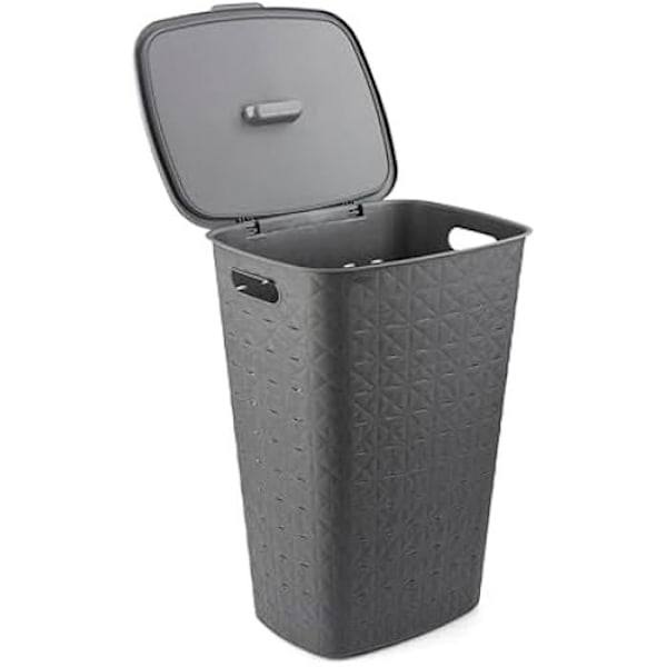 Tvättkorg - CURVER - Softex - 56L - 70% återvunnen - 59 x 43 x 34 cm - Grå Grå