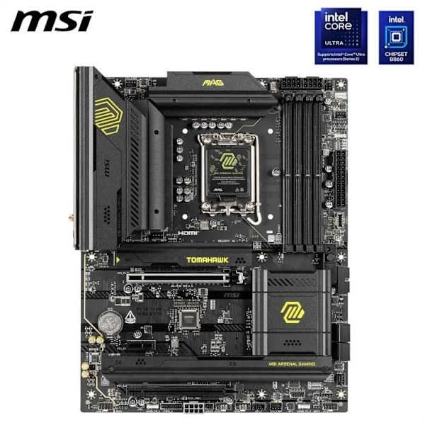 Moderkort - MSI - MAG B860 TOMAHAWK WIFI - DDR5 9200+MT/s OC - Wi-Fi 7 - Thunderbolt 4