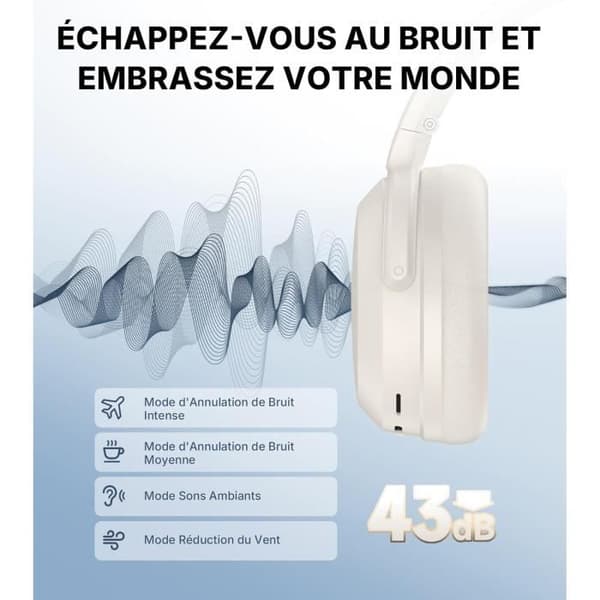 Trådlösa Hörlurar - Edifier - WH700NB Pro - Aktiv Brusreducering - Batteritid 56h - Bluetooth V5.4