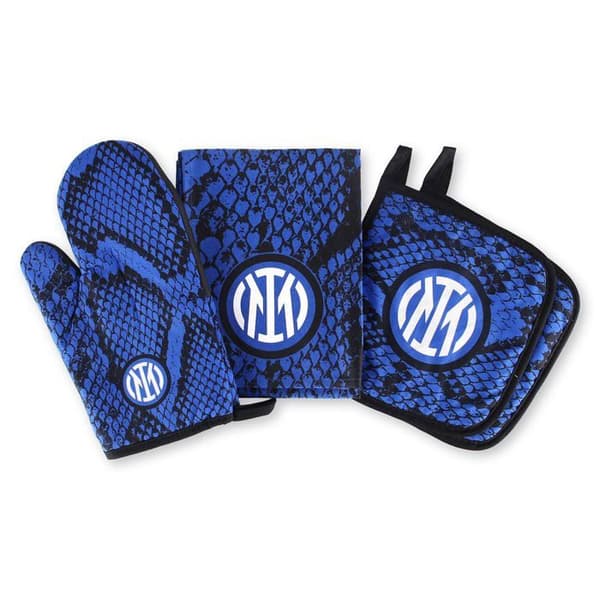 Set med köksredskap - INTER - Inter Linea Cucina - Blå - FC Internazionale-logotyp - Bomull Blå