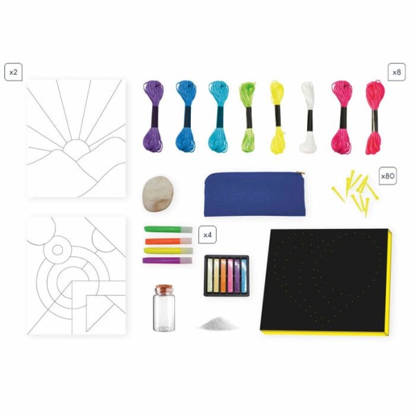 JANOD - I Love Creativity - Multi-aktivitet 8 Color Addict Creations - Children's Creative Leisure Kit - Från 8 år