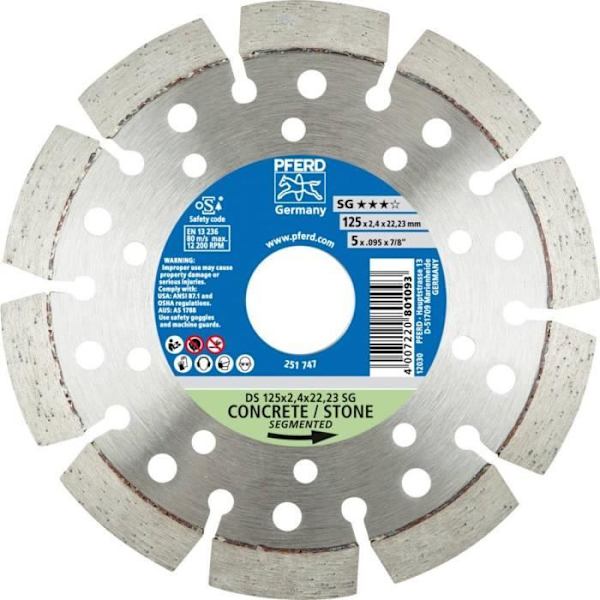 Diamantkapskiva DS 125 x 2,4 x 22,23 SG Pferd 68000042 Diameter 125 mm 1 st.