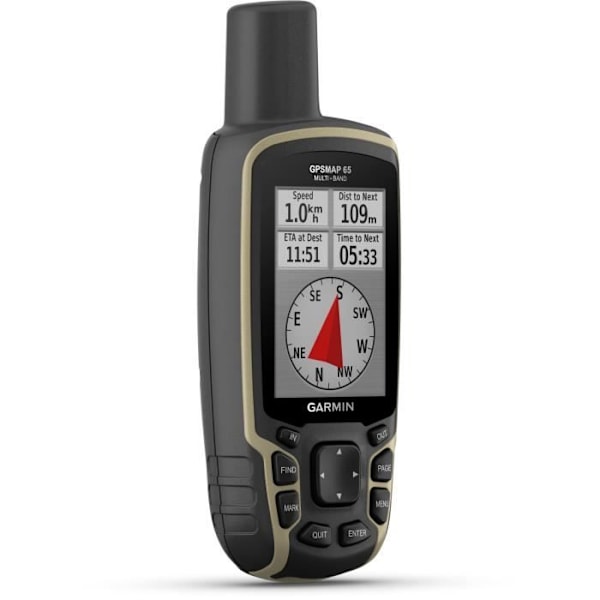 GPS för Gång - GARMIN - GPSMAP 65 - Multi-Band - Färgskärm 2,6 Tum - TopoActive Europe-kartor