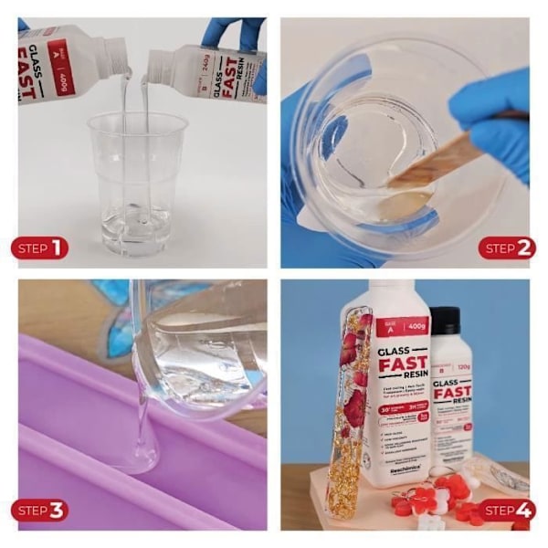 Transparent Resin - Märke ej specificerat - 260 gr - Glaseffekt - Färgbar - Säker att använda Transparent