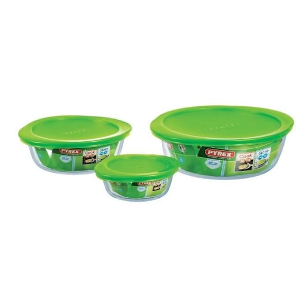 PYREX Ugnsform + lock Cook and Store Basic 26 cm transparent Grönt och transparent