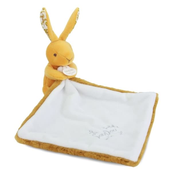 Doudou näsduk Kanin - 10 cm - Senapsgul Grå/gul