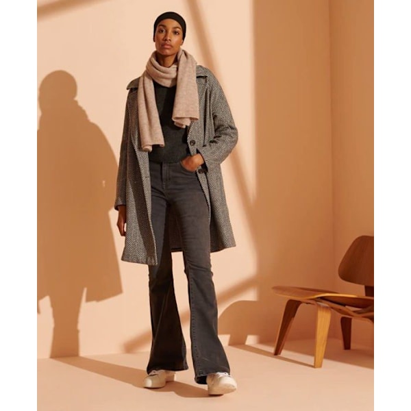 Kappa - peacoat - överrock Superdry - W5010288A - Koben Coat Damjacka Fiskbensmonokrom XS