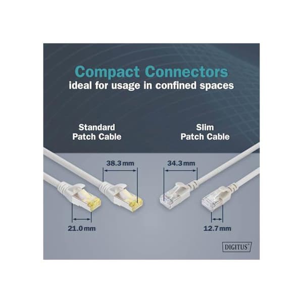 Ethernet-kabel - DIGITUS - DK-1632-A-050S - Cat 6A - 5m - 10 Gbps - RJ45 - Grå