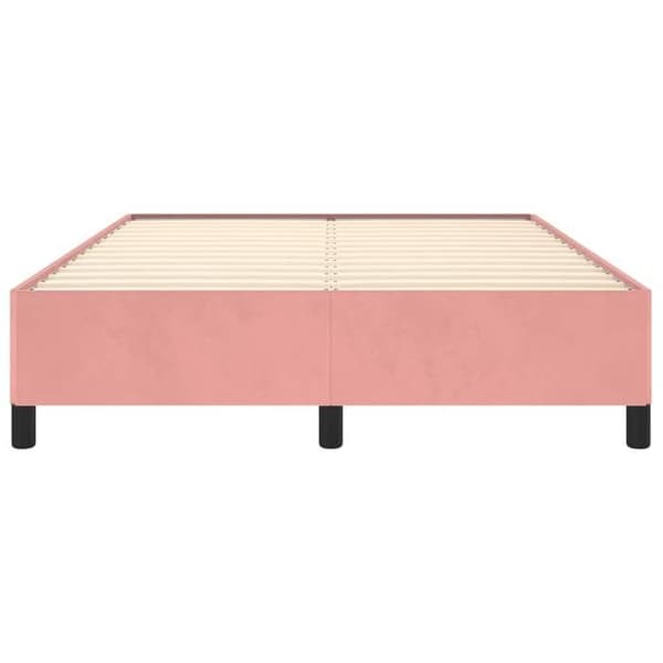 vidaXL Sängram utan madrass rosa 140x190 cm sammet 347323