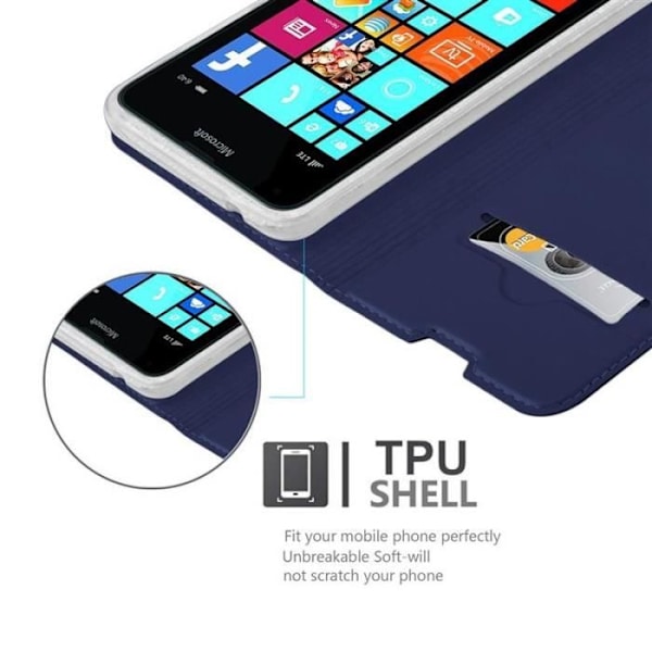 Coque - Cadorabo - Nokia Lumia 640 - KLASSISKT MÖRKBLÅ - MATTA METALLISKT DESIGN - Heltäckande Skydd KLASSIG MÖRKBLÅ