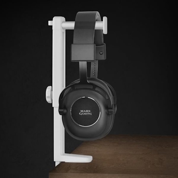 Support Casque - Mars Gaming - MHH2 - Vit - Höjdjusterbar - Kabelhantering