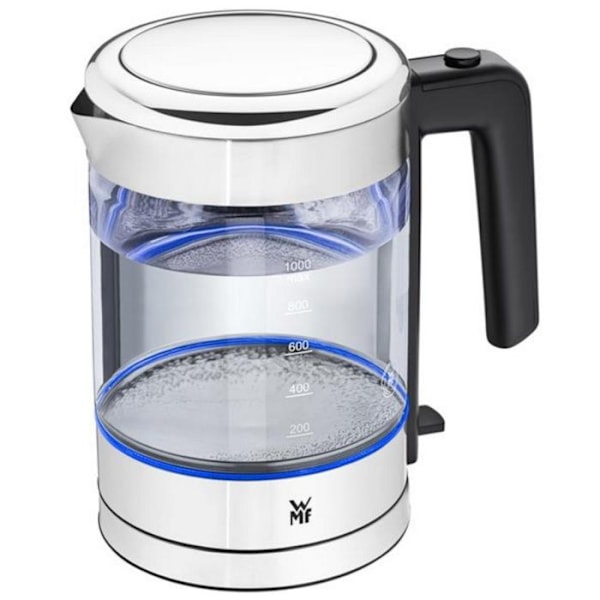 WMF KÜCHENminis Vattenkokare - Svart, Transparent - 1 L - 1900 W - Glas - Knappar - Anti-kalksystem Svart, klar
