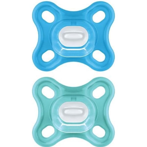 MAM Physiological Napp - Set med 2 - Mjuk och flexibel silikon - Blå/Grön