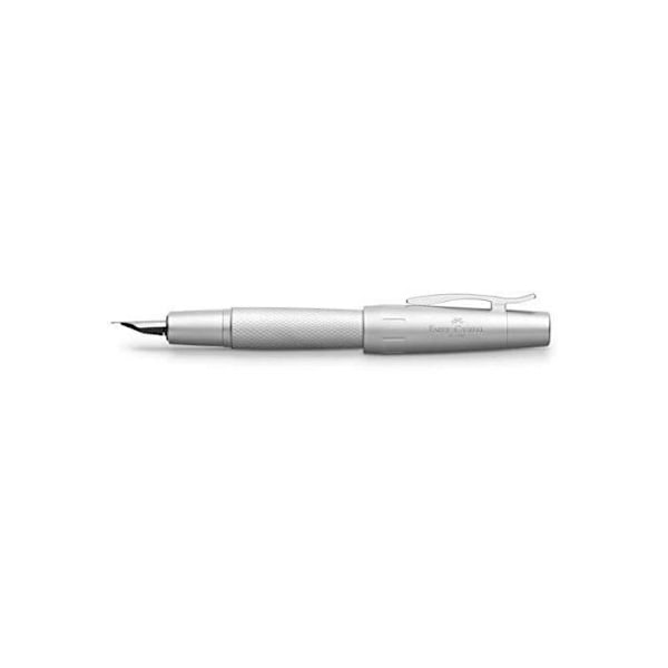 Faber-Castell 148670 e-motion reservoarpenna, ren silverfärg, storlek M