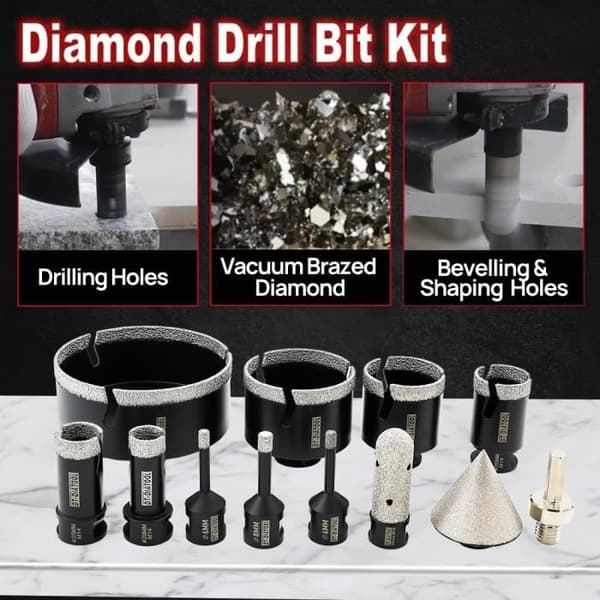 Diamantborr för kakel - DT-DIATOOL - Pack 12 M14 - Diamantbeläggning - För porslin, marmor, granit