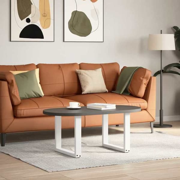 vidaXL U-formade soffbordstödet, 2 stycken, vit, 50 x (42-43) cm, stål 4013157