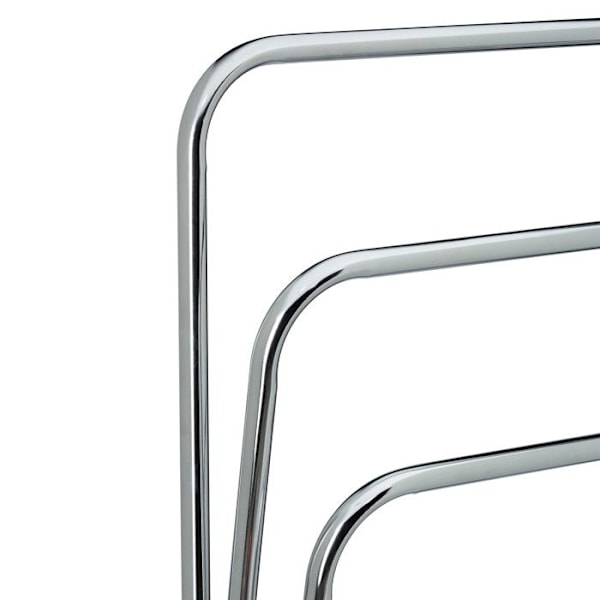 Relaxdays Handdukshängare CURVY, 3 stänger, i metall (stål), HLP: ca 85 x 66 x 20 cm, för badrummet, silverfärgad silver-