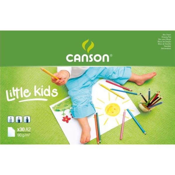 CANSON Block 30 Ritblad 2 år+ Vit A2 90g Vit