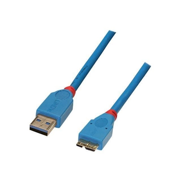 Lindy 31892 USB 3.0 kabel typ A/micro-B blå, 2m