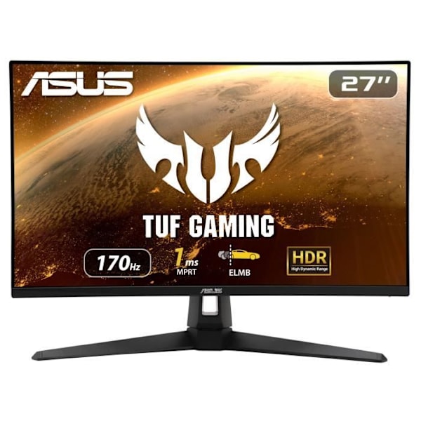 ASUS TUF VG27AQ1A PC Gamer Monitor - 27" - IPS - WQHD (2560x1440) - 1ms MPRT - 170Hz - G-Sync - FreeSync - HDMI - DisplayPort - Svart