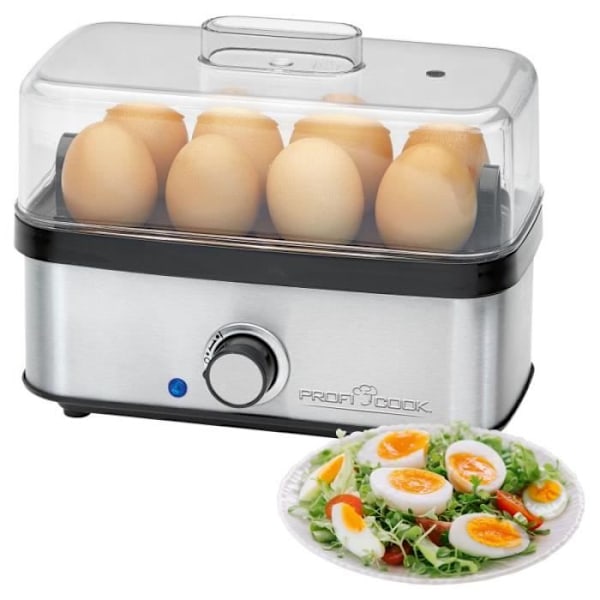 Äggkokare - Proficook - PC-EK1275 - Rostfritt stål - 8 ägg - Transparent lock Rostfritt stål