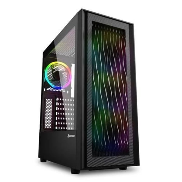 SHARKOON RGB WAVE ATX gaming PC-fodral - Svart - 3x 120 mm - 2 interna fack - 7 expansionsfack