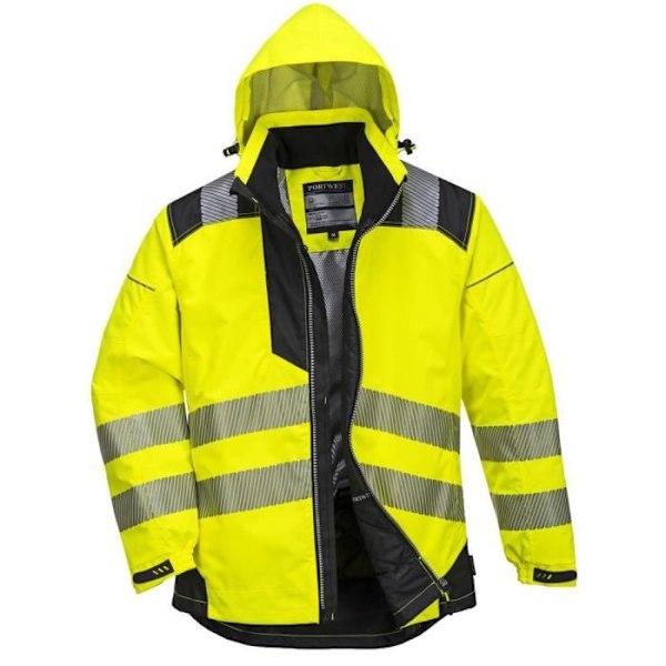 Regnjacka - Portwest - Vision - Hög synlighet - Vattentät - Isolerande foder orange/svart XXXXL