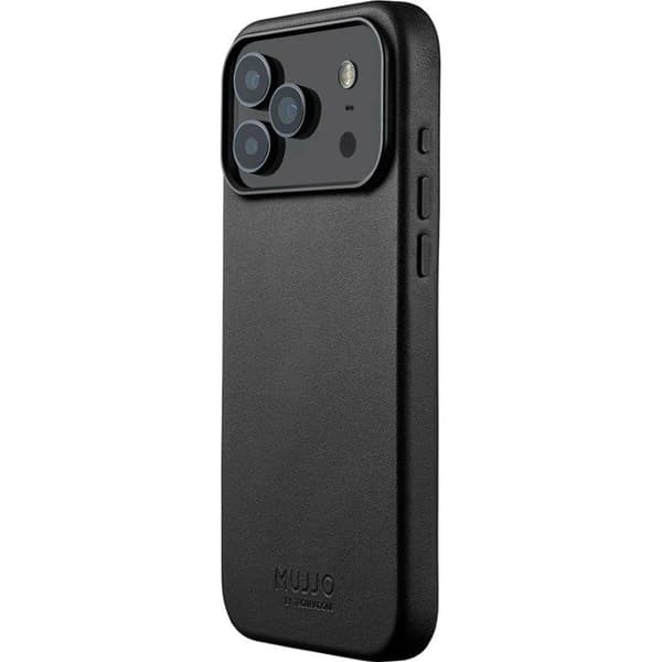 Smartphonefodral - MUJJO - iPhone 17 Pro Max - Fullnarvsläder - Mikrofiberfoder - MagSafe-kompatibel Svart
