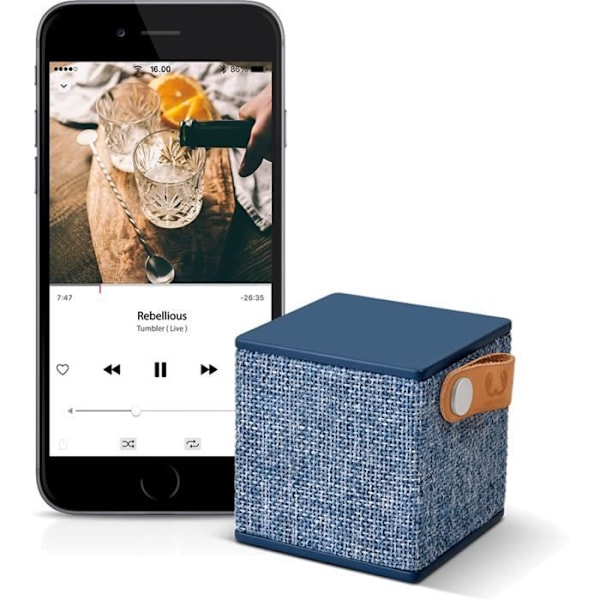 FRESH 'N REBEL ROCKBOX CUBE FABRIQ Indigo Bluetooth-högtalare