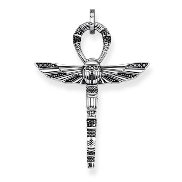 Hänge - Thomas Sabo - PE778-643-11 - 925 Sterling Silver - Ankh Cross - Black Zirconia Svart