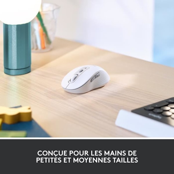 Mus - Trådlös - Logitech - Signature M650 - Högerhänt - Vit