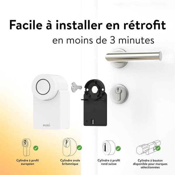 Ansluten lås - Nuki - Smart Lock Go 2025 - Bluetooth - WiFi Matter - Lätt installation