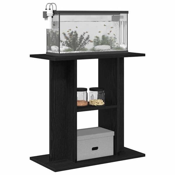 Stöd för akvarium ek svart 60x30x60 cm ingenjörsmaterial